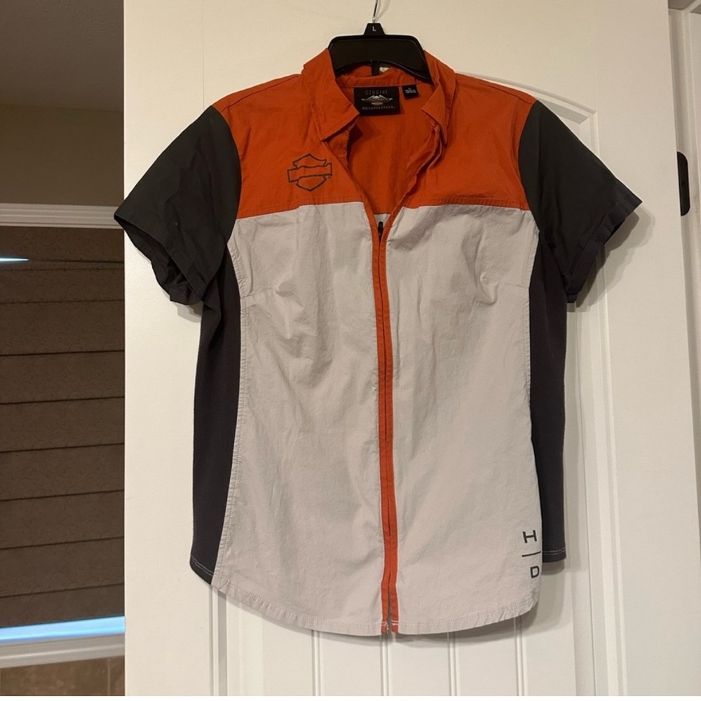 Harley-Davidson Horizon Logo Colorblock zip front Shirt
